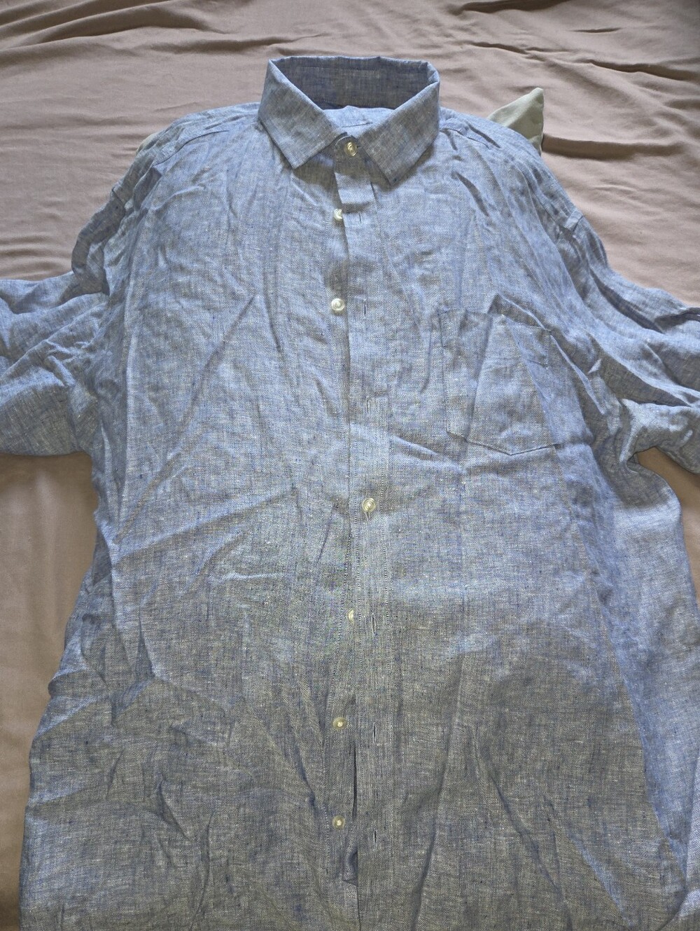 UNTUCKit Light Blue Button-Down Linen-Blend Shirt